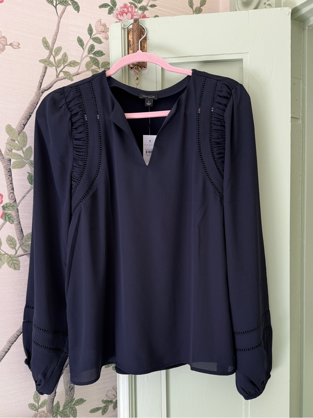 NWT Ann Taylor Navy Blouse